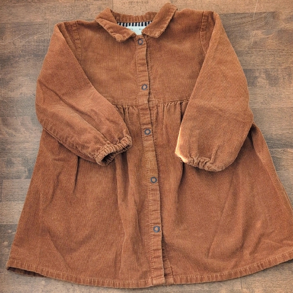 Corduroy button up dress